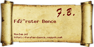 Fürster Bence névjegykártya